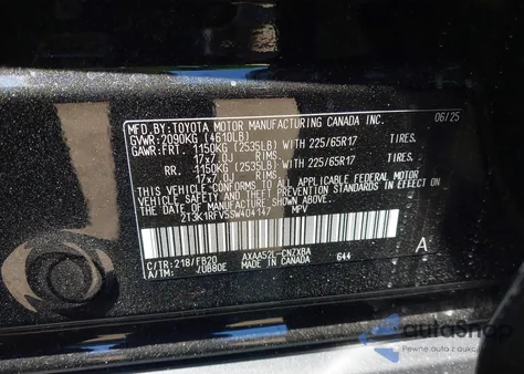 2025 Toyota Rav4 Le from USA, damaged, VIN 2T3K1RFV5SW404147